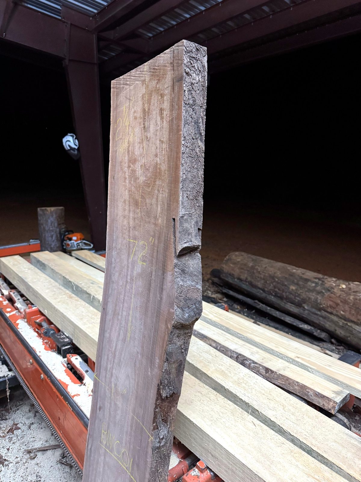 Live edge, side view